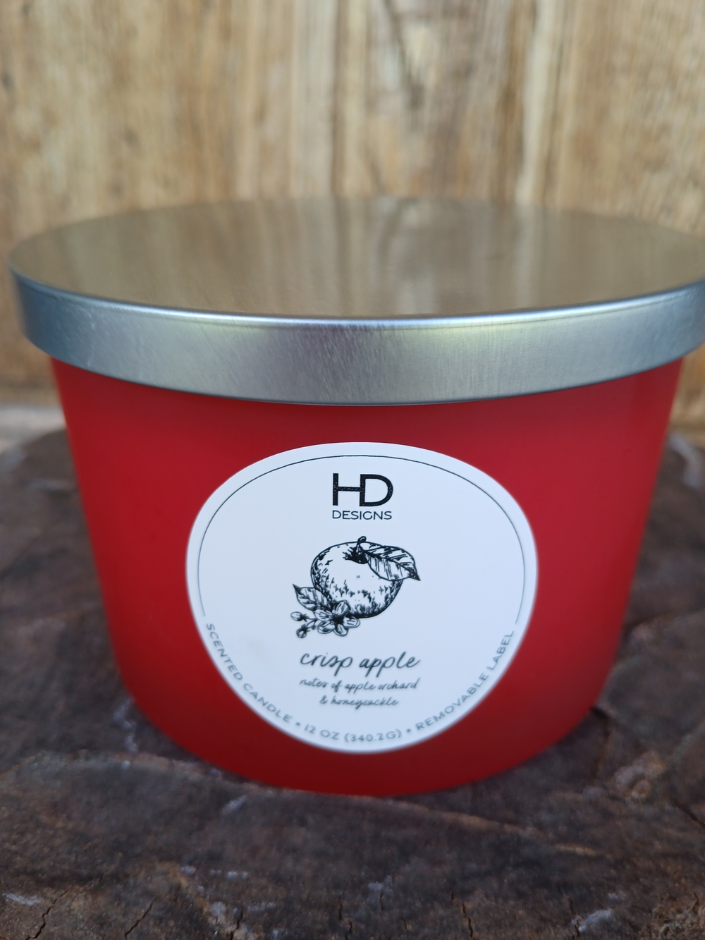 Crisp Apple Scented Candle Red HD Designs
